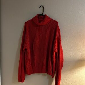 Boohoo Plus Red Turtleneck Sweater